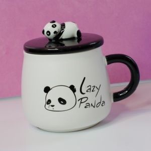 Lazy Panda Mug with Panda Bear Lid